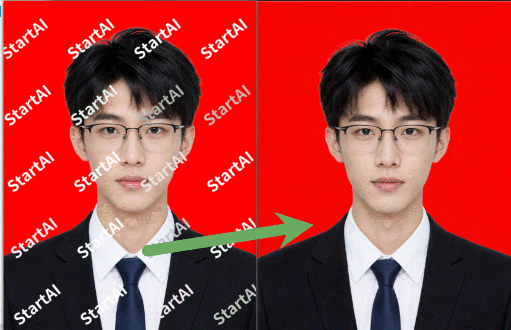 去水印前后效果图