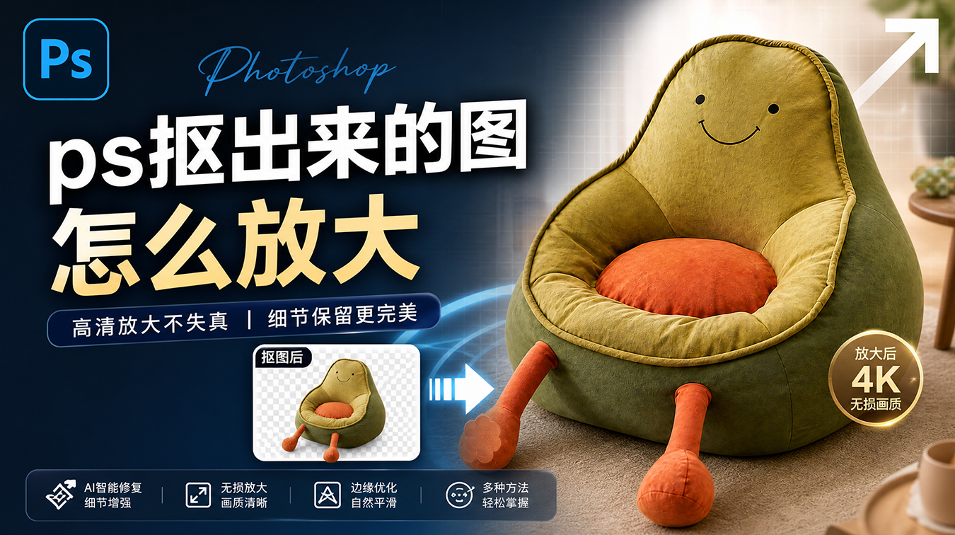 ps怎么放大抠出来的图？3种方法轻松完成