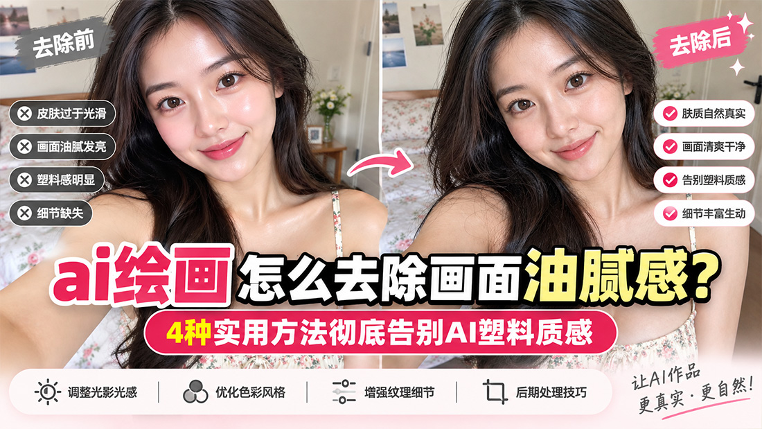 ai绘画怎么去除画面油腻感？4种实用方法彻底告别AI塑料质感