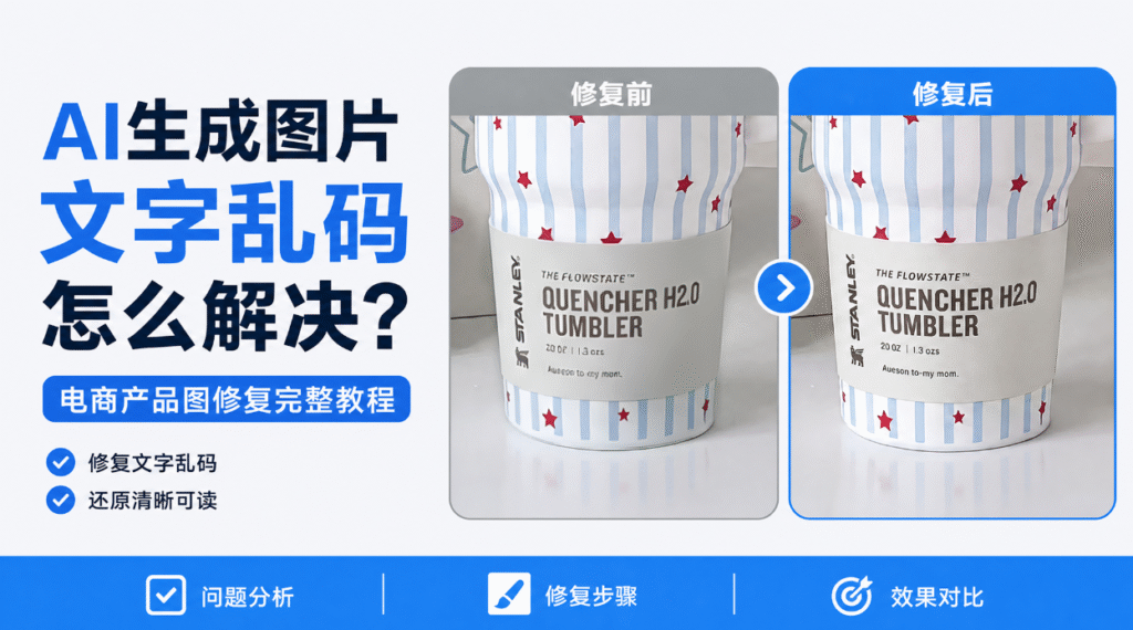 AI生成图片文字乱码怎么解决？电商产品图修复完整教程