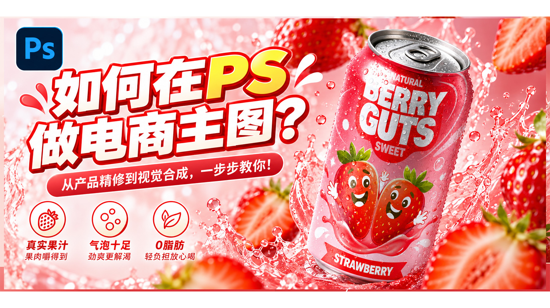 如何在PS做电商主图？4步上手，5分钟出一张