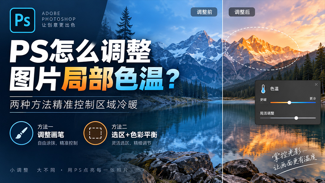 PS怎么调整图片局部色温？两种方法精准控制区域冷暖