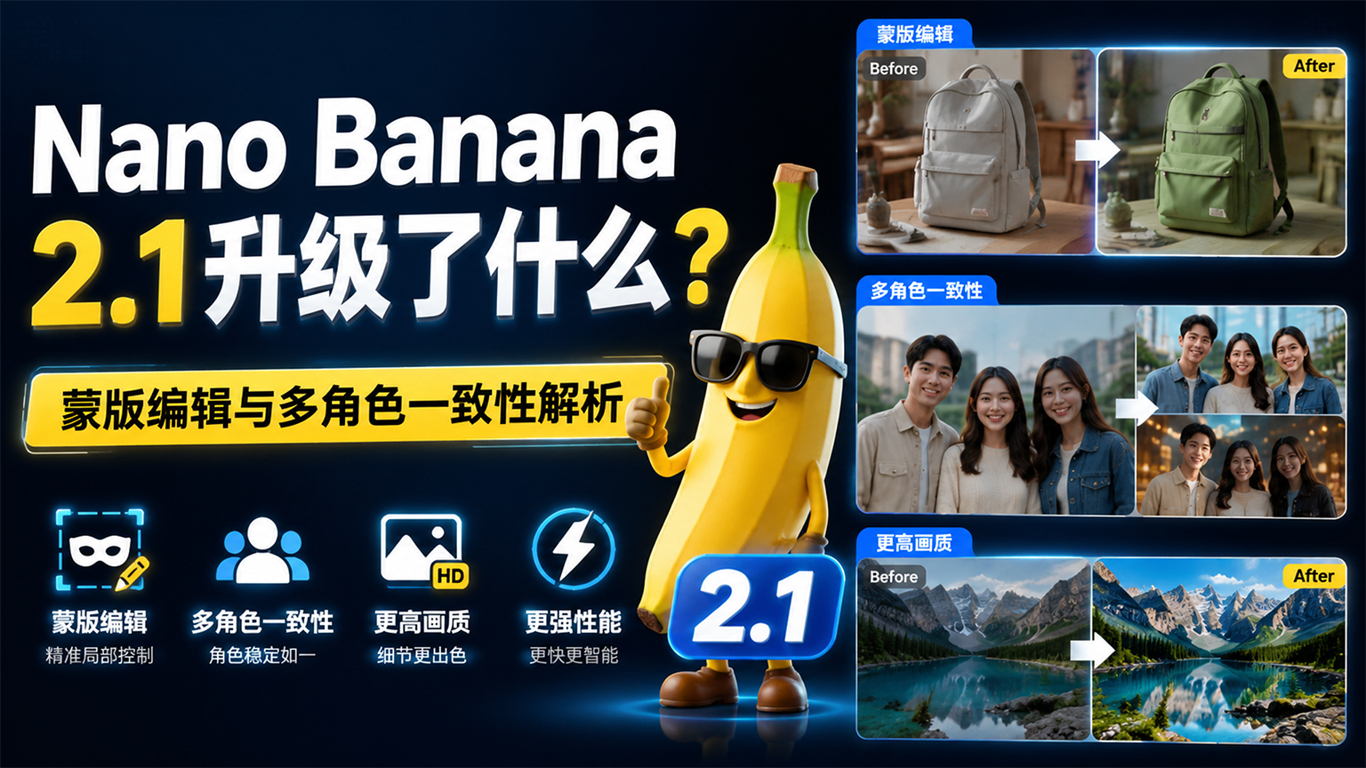 Nano Banana 2.1升级了什么？蒙版编辑与多角色一致性解析