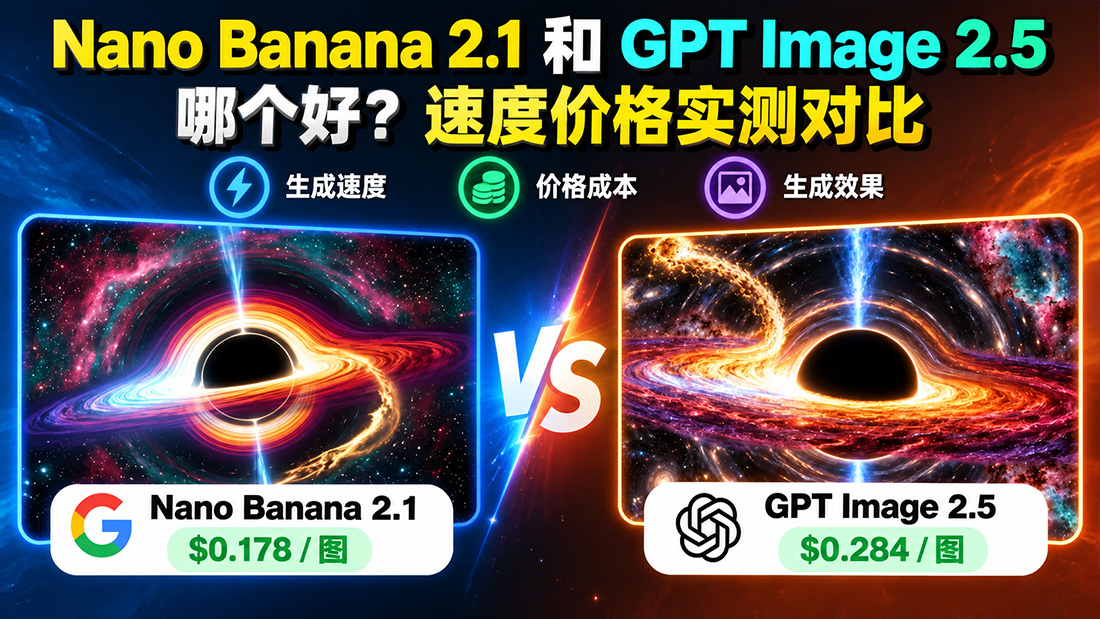 Nano Banana 2.1和GPT Image 2.5哪个好？速度价格实测对比