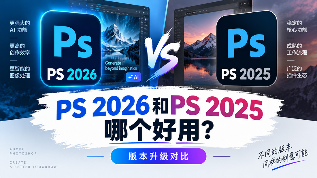 PS 2026和PS 2025哪个好用？版本升级对比