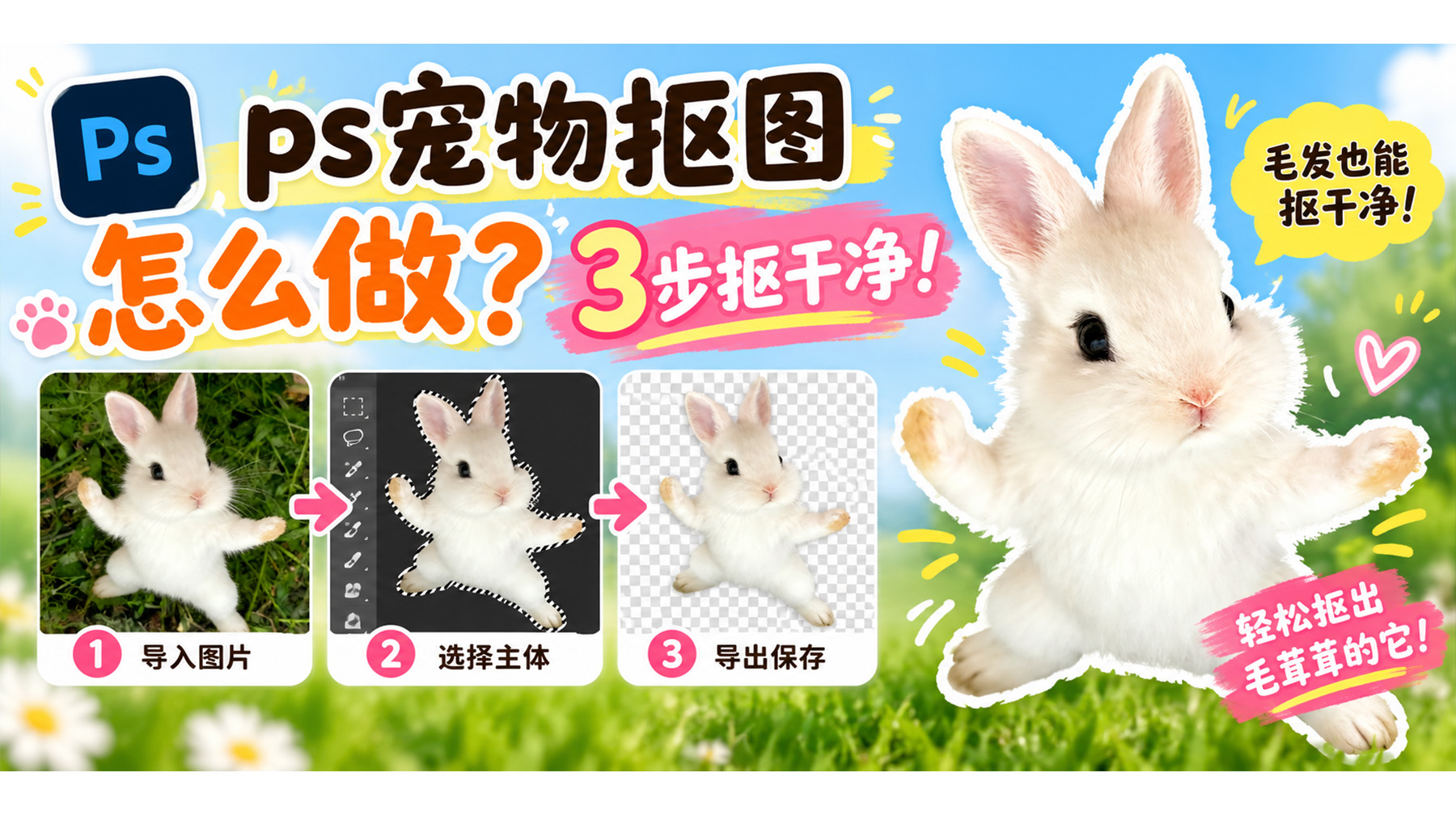 ps宠物抠图怎么做？3步抠干净