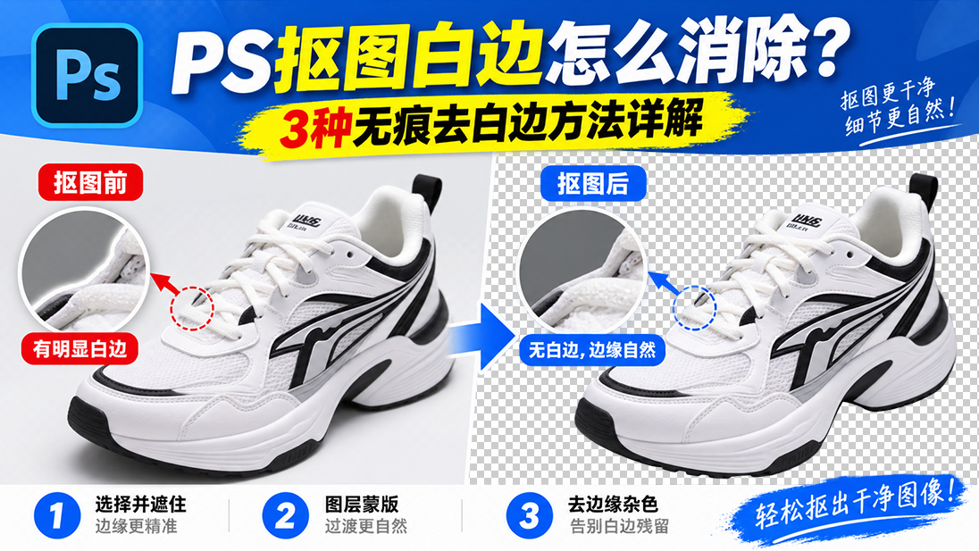 PS抠图白边怎么消除？3种无痕去白边方法详解