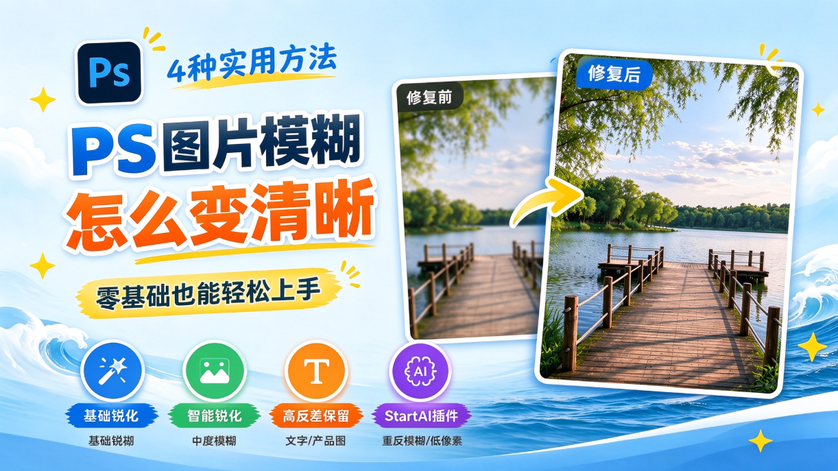PS图片模糊怎么变清晰｜4种实用修复方法