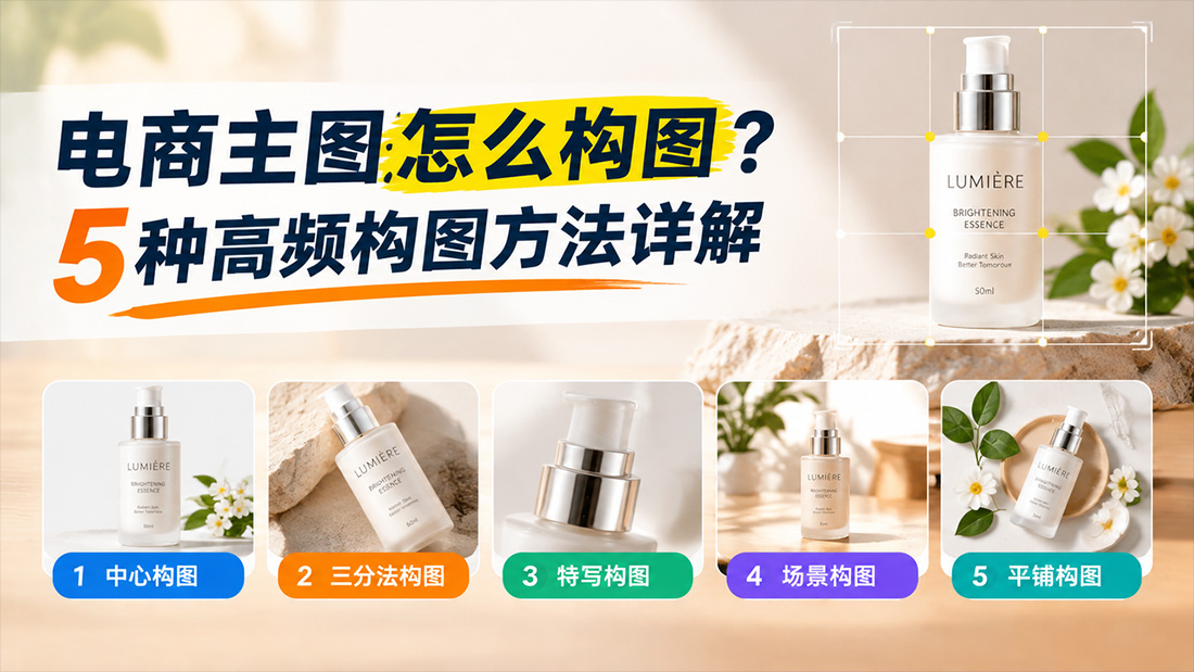 电商主图怎么构图？5种高频构图方法详解