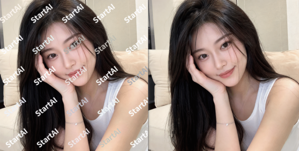 PS大面积去水印前后效果对比