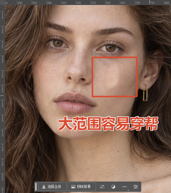 别一次框太大，边缘容易穿帮