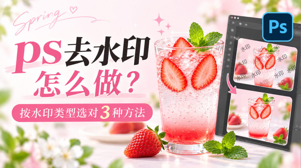 ps去水印怎么做？按水印类型选对 3 种方法
