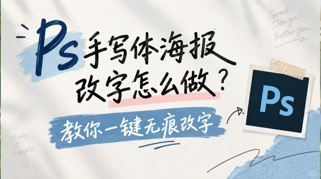 ps手写体海报改字怎么做?教你一键无痕改字