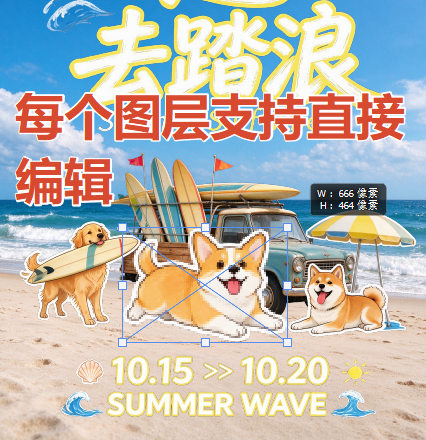 每个图层都支持直接编辑