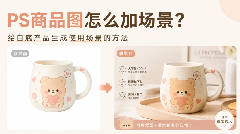 PS商品图怎么加场景?给白底产品生成使用场景的方法