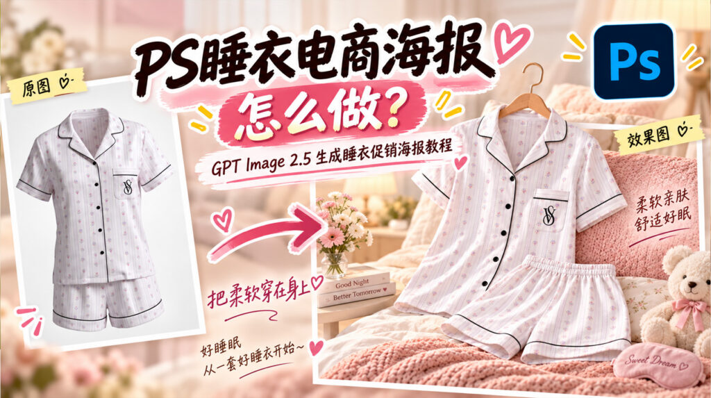 PS睡衣电商海报怎么做？GPT Image 2.5 生成睡衣促销海报教程