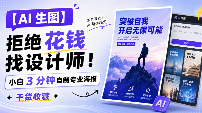 【AI 生图】拒绝花钱找设计师！小白 3 分钟自制专业海报，干货收藏