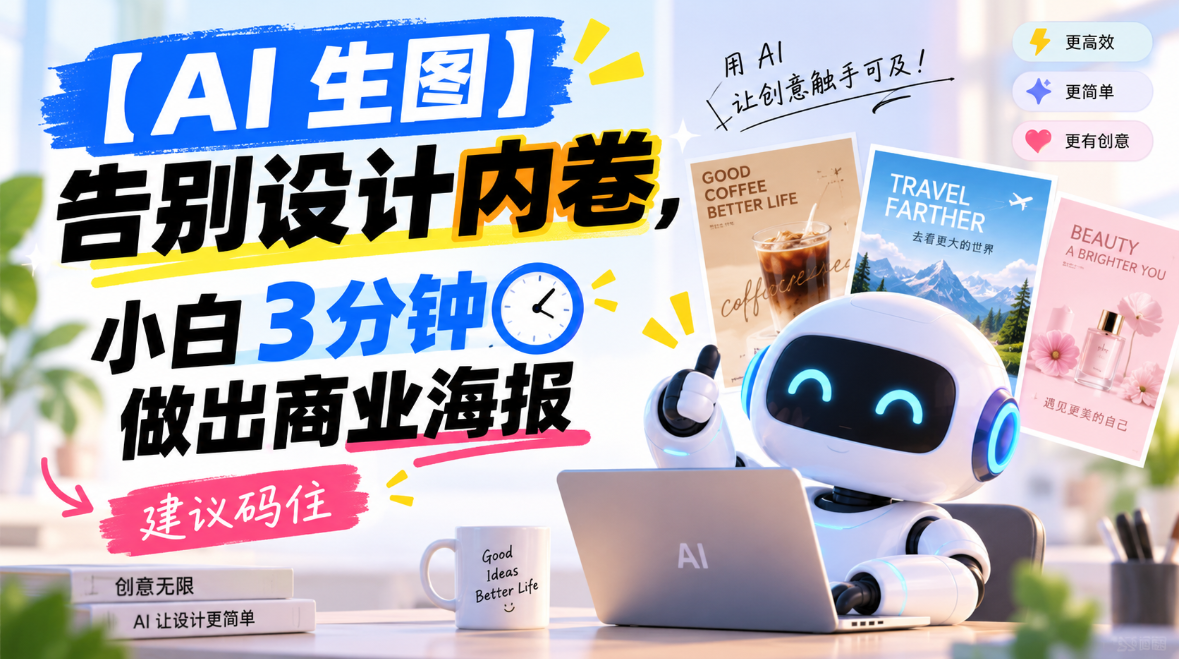 【AI 生图】告别设计内卷，小白 3 分钟做出商业海报，建议码住