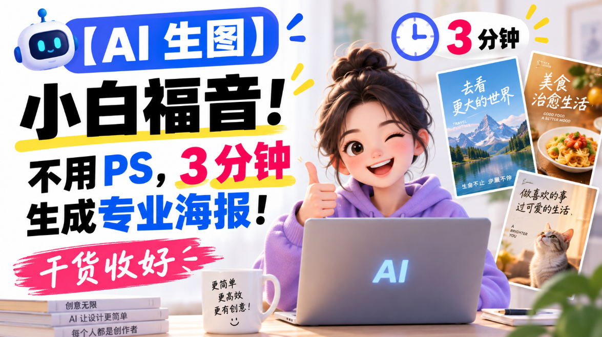 【AI 生图】小白福音！不用 PS，3 分钟生成专业海报，干货收好
