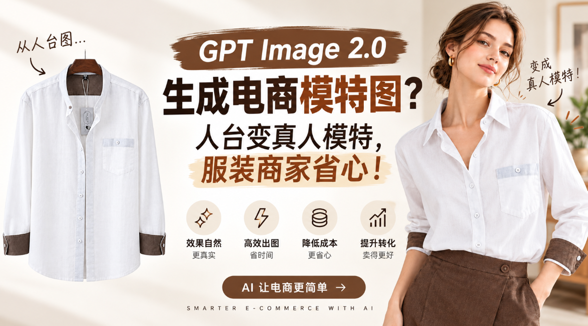 GPT Image 2.0生成电商模特图？人台变真人模特，服装商家省心