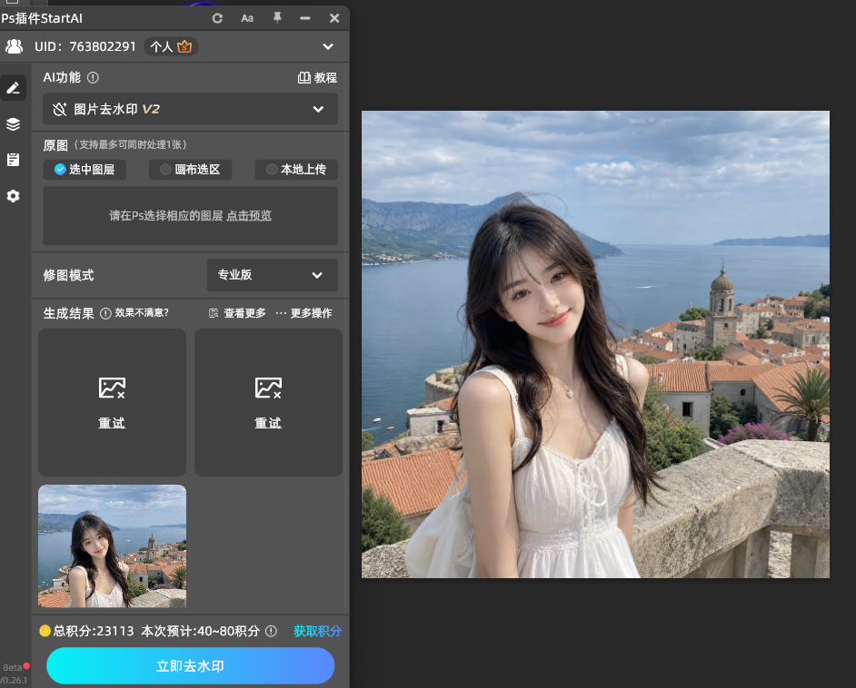 参数确认后点【立即生成】