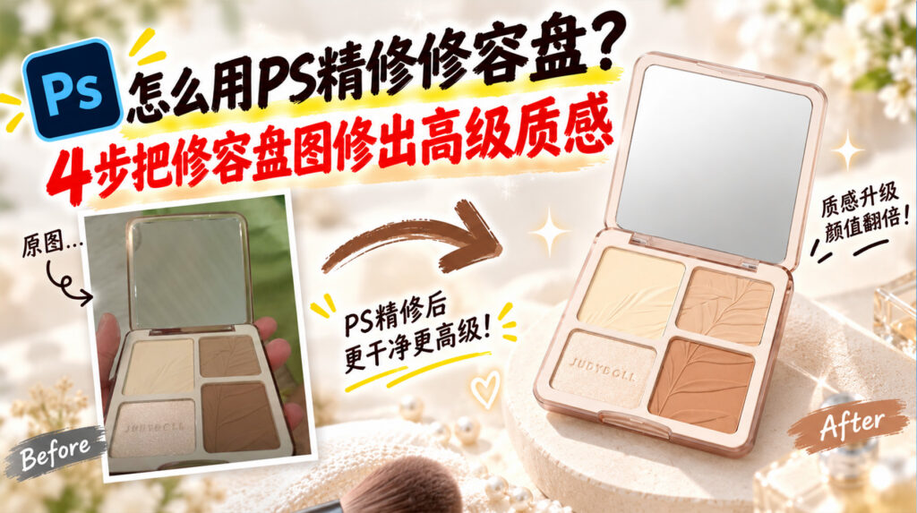 怎么用PS精修修容盘?4步把修容盘图修出高级质感