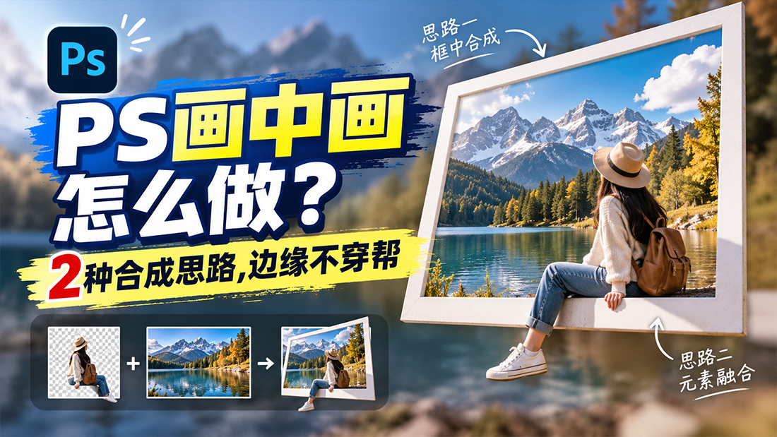 PS画中画怎么做？2种合成思路，边缘不穿帮
