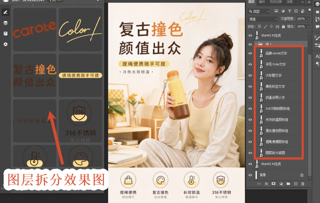 图层拆分效果图