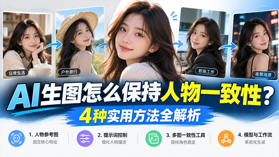 AI生图怎么保持人物一致性？4种实用方法全解析