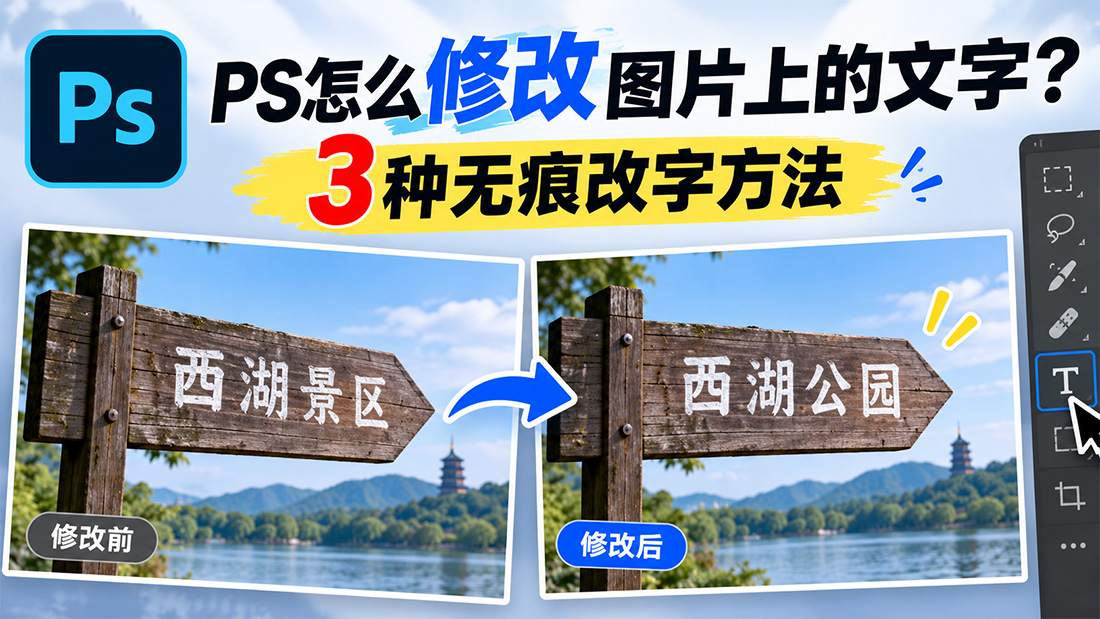 PS怎么修改图片上的文字？3种无痕改字方法