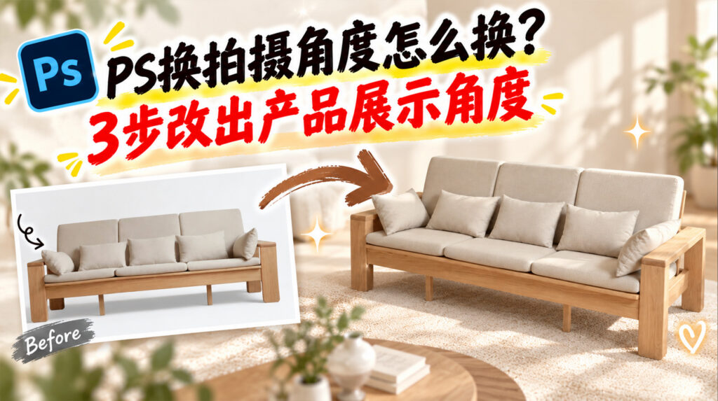 PS换拍摄角度怎么换?3 步改出产品展示角度