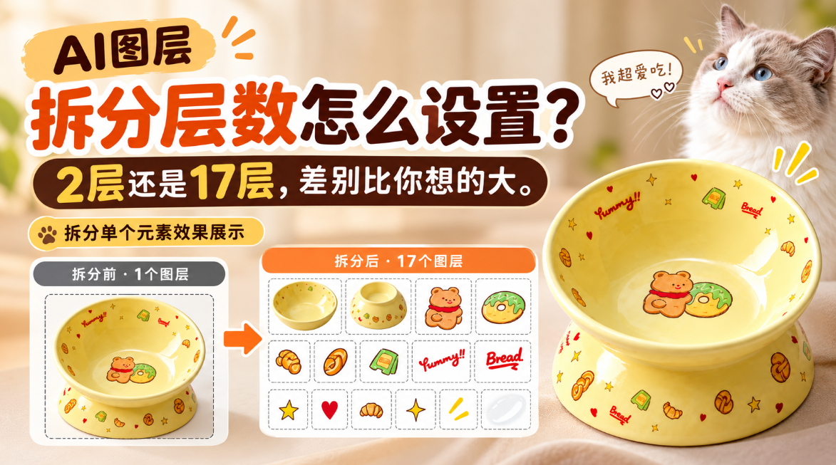 AI图层拆分层数怎么设置？2层还是17层，差别比你想的大