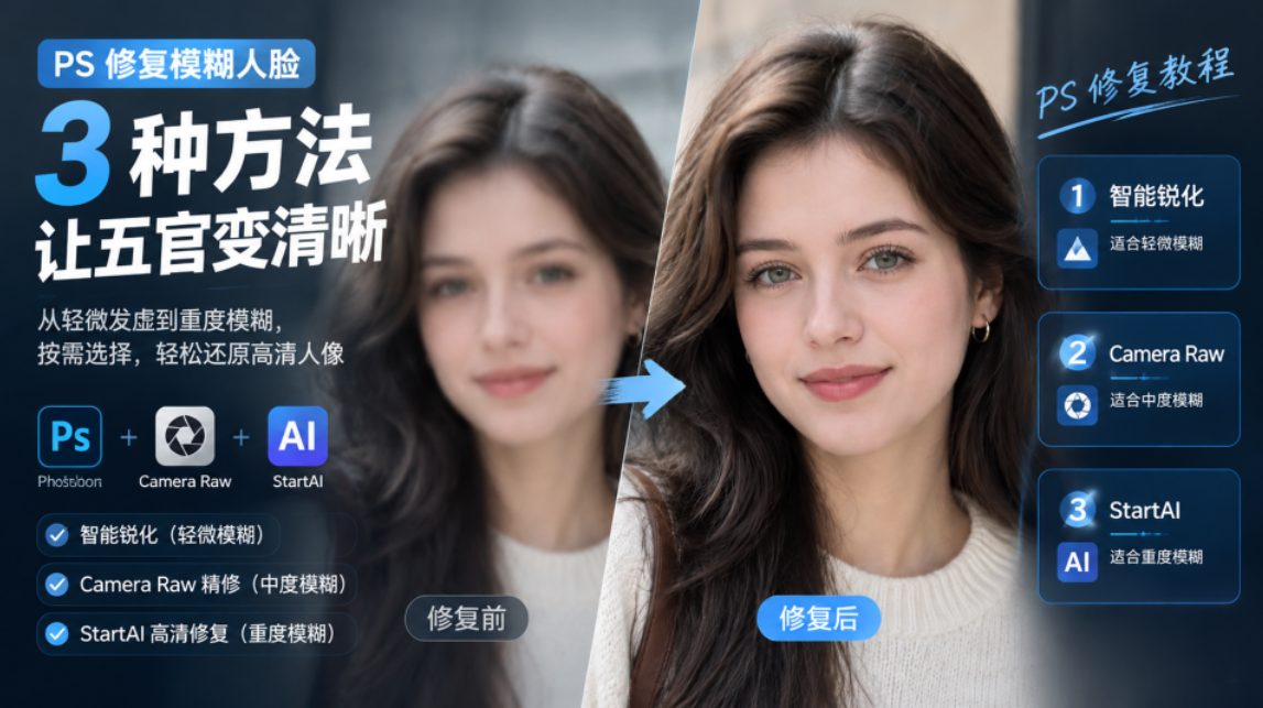 PS 修复模糊人脸怎么做？3 种方法让五官变清晰