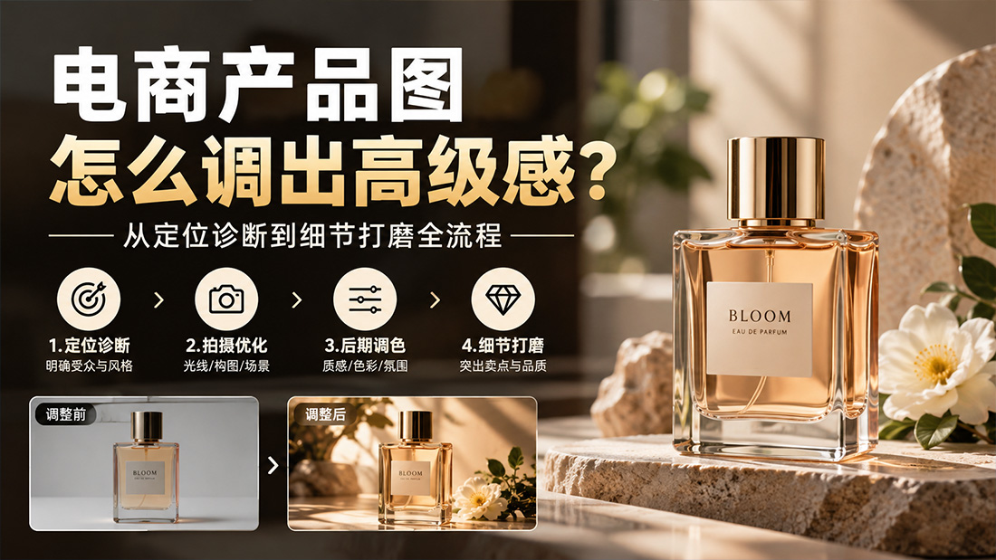 电商产品图怎么调出高级感？从定位诊断到细节打磨全流程