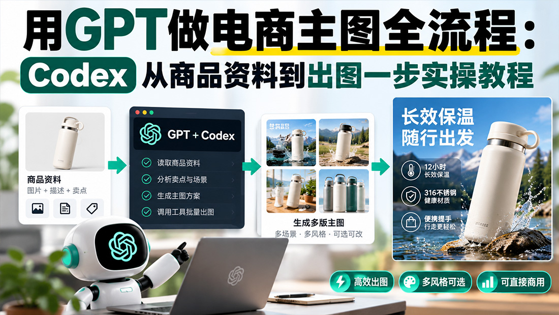 用GPT做电商主图全流程：Codex从商品资料到出图一步实操教程