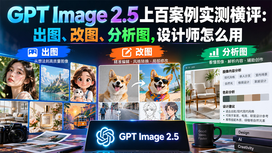 GPT Image 2.5上百案例实测横评：出图、改图、分析图，设计师怎么用