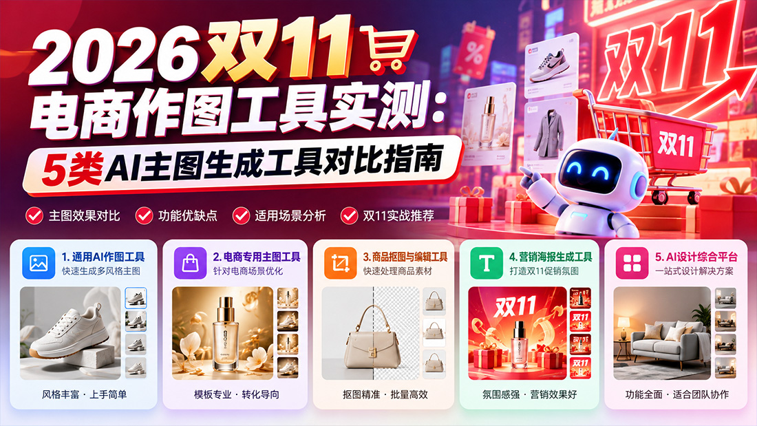 2026双11电商作图工具实测：5类AI主图生成工具对比指南