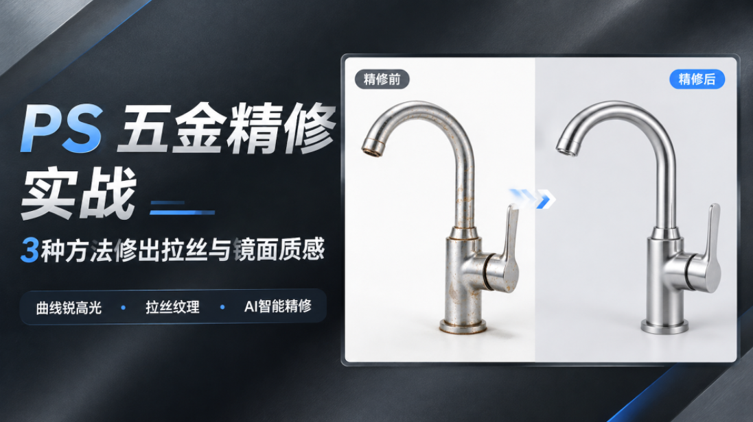 PS 五金精修怎么做？3 种方法修出拉丝与镜面质感