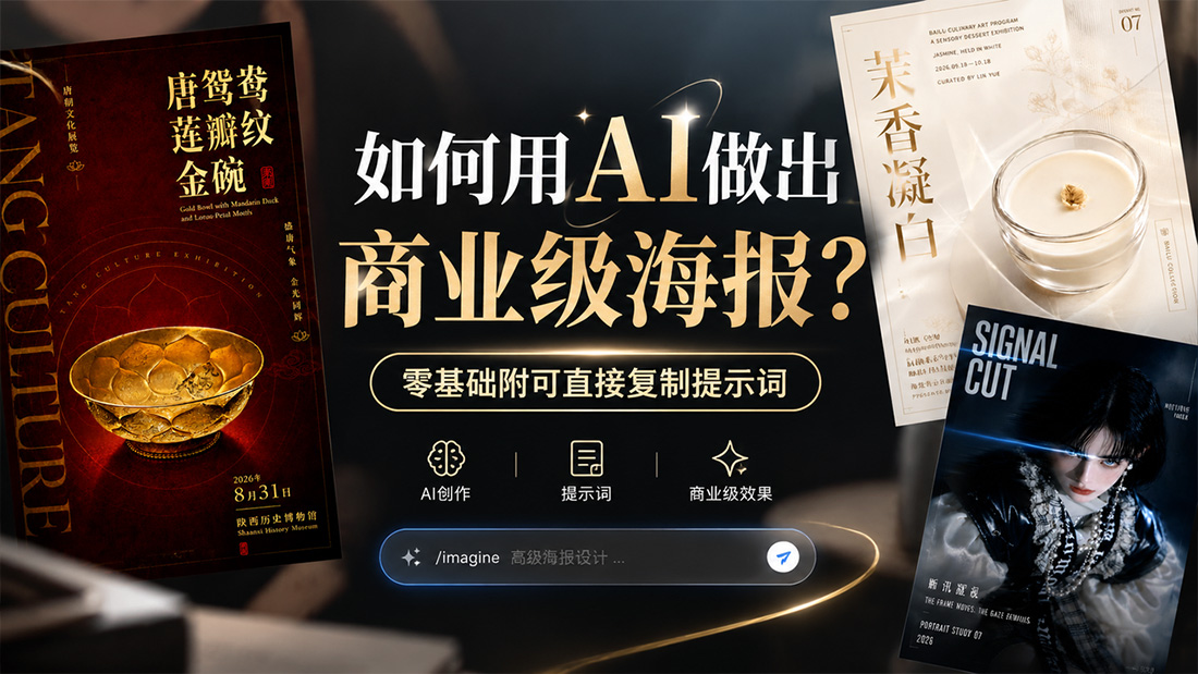 如何用AI做出商业级海报？零基础附可直接复制提示词