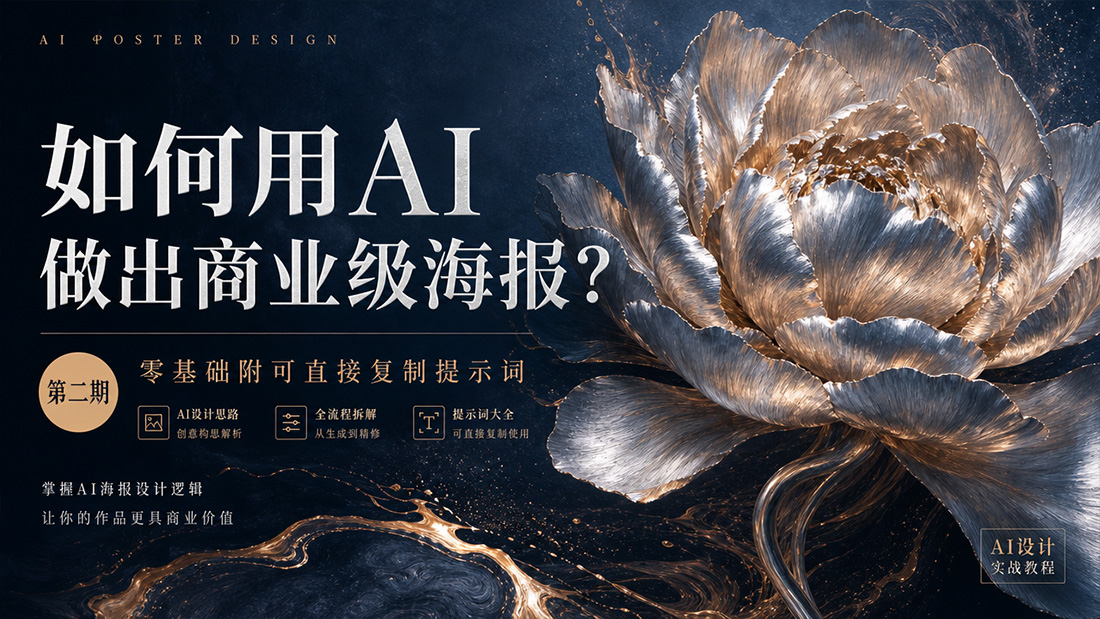 如何用AI做出商业级海报？第二期 零基础附可直接复制提示词