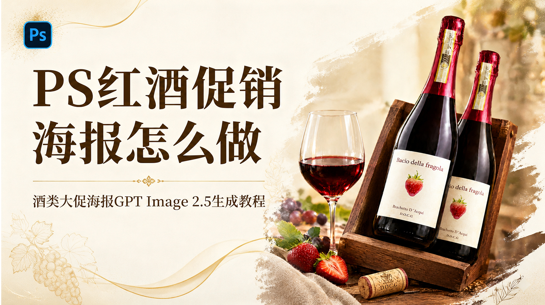 PS红酒促销海报怎么做？酒类大促海报GPT Image 2.5生成教程