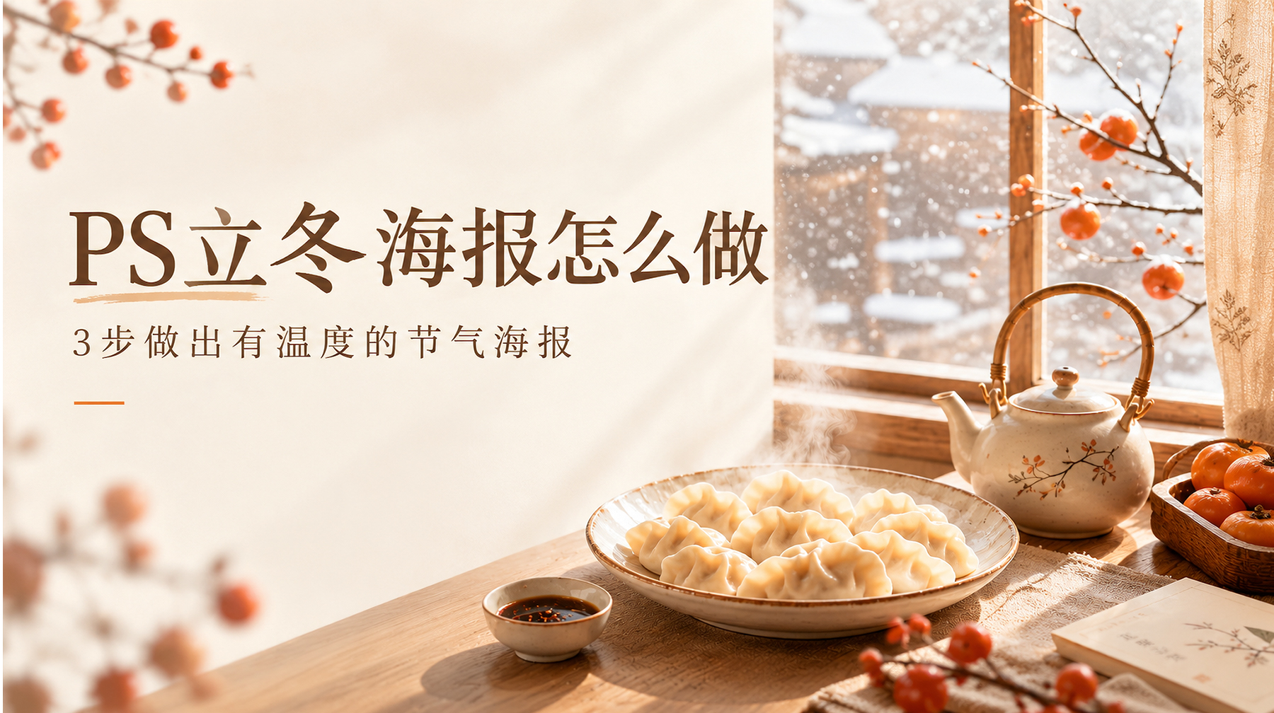 PS立冬海报怎么做？3步做出有温度的节气海报