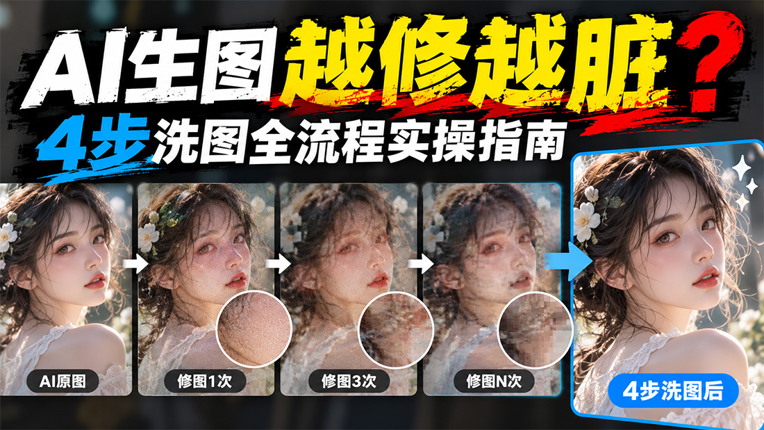 AI生图越修越脏？4步洗图全流程实操指南