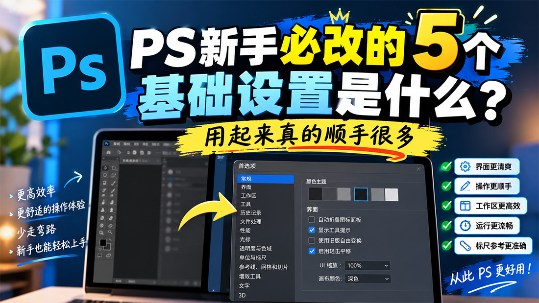 PS新手必改的5个基础设置是什么？用起来真的顺手很多