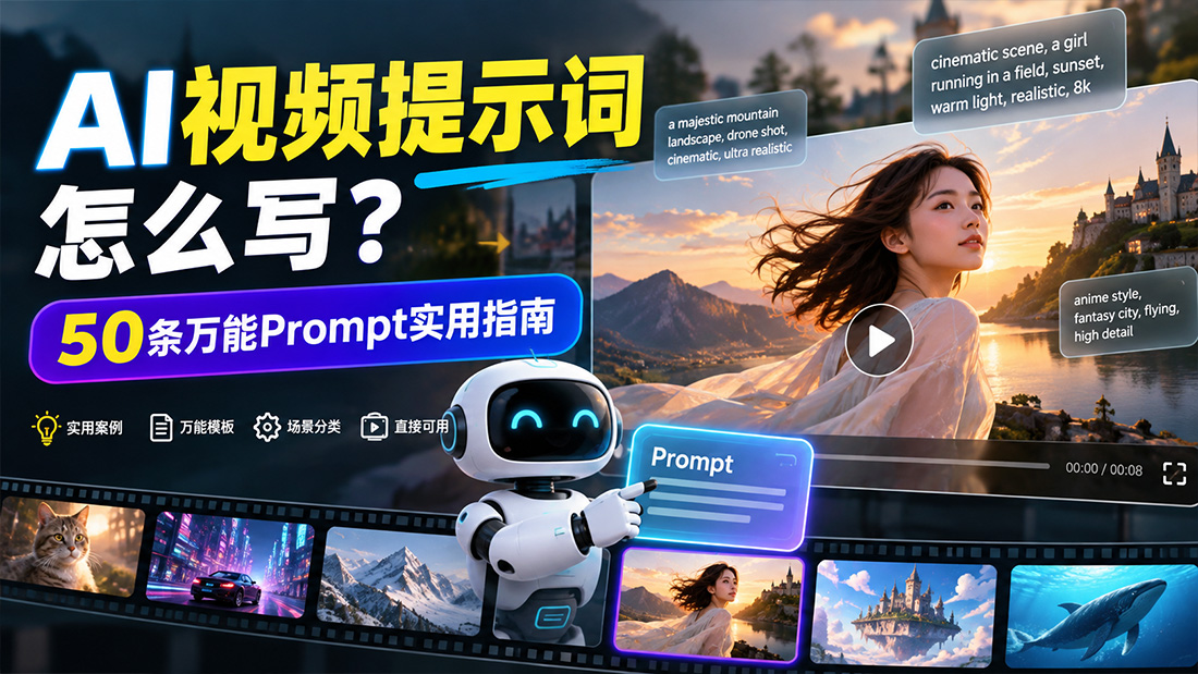 AI视频提示词怎么写？50条万能Prompt实用指南