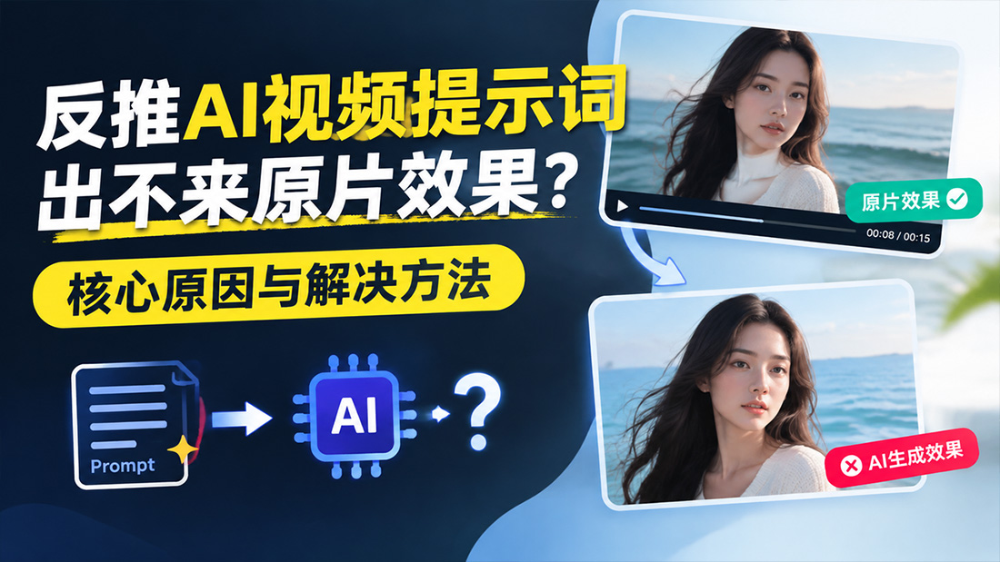 反推AI视频提示词出不来原片效果？核心原因与解决方法