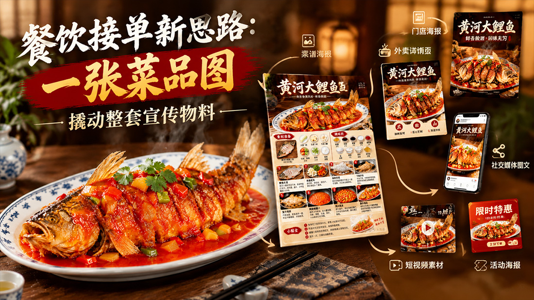 餐饮接单新思路：一张菜品图撬动整套宣传物料
