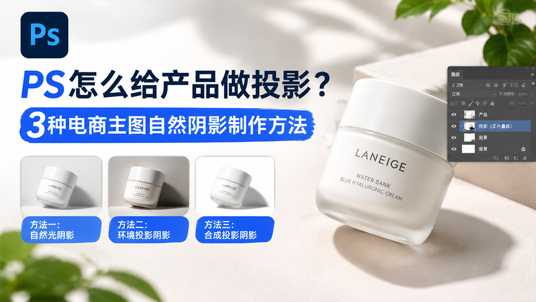PS怎么给产品做投影？3种电商主图自然阴影制作方法