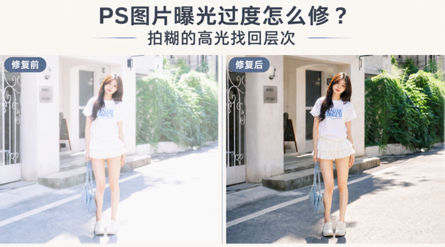 PS图片曝光过度怎么修？拍糊的高光找回层次